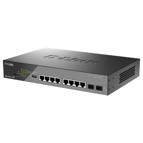 D-Link Switch DSS-200G-10MP, 8 porturi Gigabit POE, 2X SFP 1000Mbps, Capacitate switch: 20Gbps, FW Rate: 14.88Mbps, POE Budget:1