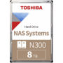 HDD NAS TOSHIBA N300 8TB CMR, 3.5'', 512MB, 7200RPM, SATA, TBW: 180