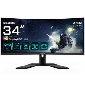 Gigabyte G34WQCP gaming monitor diagonala 34", 797.22 x 333.72 mm, Non-glare type, Rezolutie: 3440 x 1440, Luminozitate: 350 cd/
