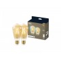 2 Becuri LED inteligente vintage (decorative) WiZ Connected Filament Gold ST64, Wi-Fi, E27, 6.7W (50W), 640 lm, lumina alba (200